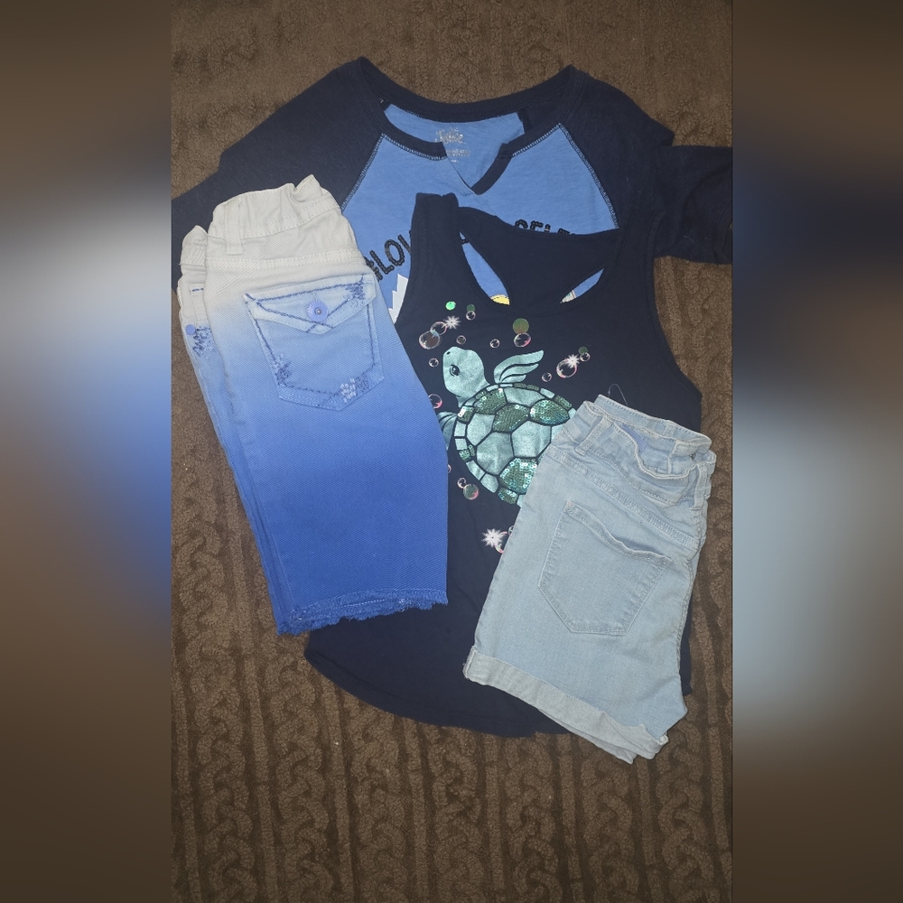 Blue and White Kids Matching Set